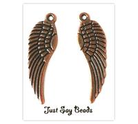 *SPECIAL PROMOTION...+++...ANOTHER PACKET...FREE!* 6 x Large Antique Red Copper 'ANGEL WINGS' Charms (30mm). Jump rings included for attachments. Universal use for Jewellery, Card Making and Scrap-booking. Check out our Fantastic wide range of Beads, Charms and Findings (Ref:1E1)