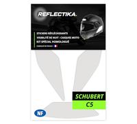 Special Set of Reflective Stickers for Schuberth C5 Motorcycle Helmet - White Adhesive Marking Stickers Approved to French Standards - Night Visibility