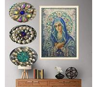 Special Shape 5D Diamond Painting Kits for Adults Kids, Awesocrafts Blessed Virgin Mary Partial Drill DIY Diamond Art Embroidery Paint by Numbers with Diamonds (Virgin Mary)