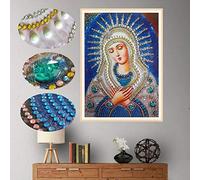 Special Shape 5D Diamond Painting Kits for Adults Kids, Awesocrafts Religion Virgin Mary Partial Drill DIY Diamond Art Embroidery Paint by Numbers with Diamonds (Virgin Mary)