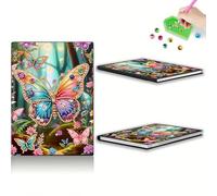 Special Shaped Butterfly Rose 5D DIY Diamond Art Painting Notebook Kit No Lines Rhinestone Art Hand Craft Kit 50 Pages Crystal Notepad Sketchbook for Birthdays Or