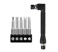 Special Shaped Screwdriver Set With L Type Wrench Handle And Chrome Vanadium Bits For Home Repair Diy Tasks In Tight Spaces Black Grey Color Kit(6pcs set)