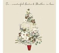 Special Sister and Brother-in-Law Christmas Card - Floral Christmas Tree with an Embossed Foil Finish - Eco-Friendly and Recyclable - By Paper House