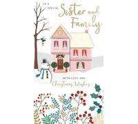 Special Sister & Family Embellished Christmas Card Hand-Finished Champagne Cards XCDC356