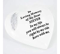 Special Sister Graveside Memorial Feather Heart Grave Plaque Ornament Decoration