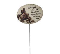 Special Sister Loved and Missed Robin Bird Memorial Tribute Stick Graveside Plaque
