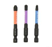Special Slotted Cross Screwdriver Bits Set for Electrician | PH1 PH2 PH3 65mm Alloy Steel HRC63 Magnetized Black Oxide Finish- 3-Pack Socket Switch Repair Tool Kit