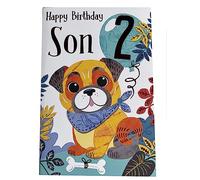 Special Son 2nd Age 2 Today Cute Dog Happy Birthday Card Lovely Verse