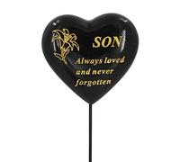Special Son Black & Gold Lily Flower Memorial Tribute Stick Graveside Plaque