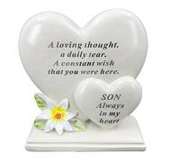 Special Son Graveside Memorial Double Heart Grave Plaque Ornament Decoration