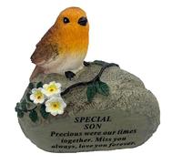 Special Son Graveside Memorial Robin Bird Resin Stone Grave Plaque Ornament Decoration Sadly Missed