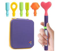Special Supplies Buzz Buddy Oral Motor Stimulation kit with 6 Soft Textured Interchangeable Heads, Calm Sensory Needs, Support Speech, and Stimulate Self Feeding, Gentle Vibrations