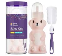 Special Supplies Honey Bear Straw Cup Long Straws, Squeezable Therapy and Special Needs Assistive Drink Container, Spill Proof and Leak Resistant Lid (Pack of 1 Bottle and 3 Straws)