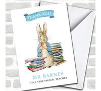 Special Teacher Peter Rabbit Thank You School Leavers Books Personalised Card | Thank You Card | Thank You Appreciation Card