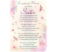 Special Thoughts Loving Memory Open Graveside Memorial Card - Special Sister 6.5" x 4.75"
