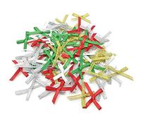 Special Touches 75 Pack 3mm 30x20mm Christmas Ribbon Bows Decorative Craft Bow Embellishments