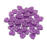 Special Touches Purple Glitter Heart 13mm Resin Buttons - Pack of 50