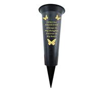 Special Verse Graveside Memorial Grave Spiked Flower Vase (Husband, 1 Pack)