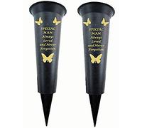 Special Verse Graveside Memorial Grave Spiked Flower Vase (Mam, 2 Pack)