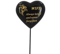 Special Wife Black & Gold Lily Flower Memorial Tribute Stick Graveside Plaque