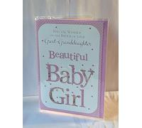 Special Wishes On The Birth of Your Great-Granddaughter Beautiful Baby Girl New Baby Girl Born Card To The Great-Grandparents White/Pink Words/Hearts Glitter/Foil Detail(PH44848)