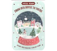 Special Wishes Snow Globe Christmas Card, From Our House to Yours, 15 x 23 cm