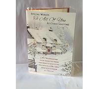 Special Wishes To All Of You At Christmastime Christmas Card Grey/Red House/Red Words(PH45209B)