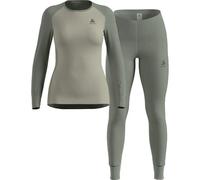 Odlo Active Warm Eco Long Sleeve Base Layer Set Green S Woman