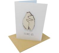Special Wood Element Birthday, Valentines, or General Greeting Card for Wife, Husband, Girlfriend, Boyfriend on Best Friend (Bears)