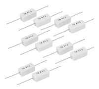 Specialised accessories 10 Pcs 5W Watt 4 Ohm J Ceramic Cement Power Resistor White Resistencia de potencia de cemento de cerámica