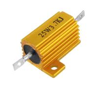 Specialised accessories 25W 3.7K Fixed Resistors Ohm Aluminum Housed Wirewound Power Resistor Single Resistors Gold Tone