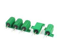 Specialised accessories 5Pcs Green 25W 62 Ohm 5% Axle Lead Chassis Mounted Aluminum Shell Clad Wirewound Resistor (5Pcs verde 25W 62 ohmios 5% Eje conductor montado en aluminio Shell recubierto resist