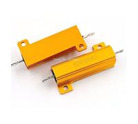Specialised accessories RX24 50W 100R 100RJ Metal Aluminum Case High Power Resistor Golden Metal Shell Case Heatsink Resistance Resistor 100 ohm 50w