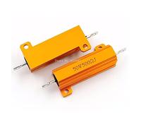 Specialised accessories RX24 50W 500R 500RJ Metal Aluminum Case High Power Resistor Golden Metal Shell Case Heatsink Resistance Resistor 500 ohm 50w