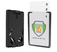 Specialist ID 2 Pack - 3 Card Badge Holder Up to Three ID Badges - Heavy Duty Vertical Rigid Hard Plastic Case for Multiple Cards - Polycarbonate - Tactical CAC, Smart & Swipe I'd Holders by (Black)