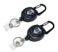 Specialist ID 2 Pack - Heavy Duty Retractable Badge Reel with ID Holder Strap & Keychain - Strong Sidekick Carabiner Belt Loop Clip - Retracting Lanyard with Kevlar Cord for Keys & I'd Access Cards -