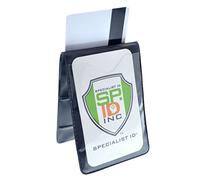 Specialist ID 5 Pack - Heavy Duty Magnetic Badge Holders - Fold Over Shirt Pocket or Belt- Two Sided for Multiple ID Cards - Perfect for 2 Vertical I.D. Badges by