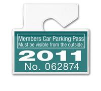 Specialist ID Clear Horizontal Vehicle Parking Permit Pass Hanger Tag Holder - Hangs From Car Rear View Mirror -, Sold Individually