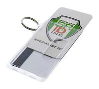 Specialist ID Heavy Duty Fuel ID Badge Holders - Holds Two Cards - Clear Rigid Plastic ID Holder Keychain - Attach Keys & Protect License & Credit Card