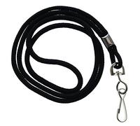 Specialist ID - Premium Round Id Badge Neck Lanyards for Card Holders and Name Tags - 36 in Non-Breakaway Heavy Duty Cord & Secure Metal Swivel J Hook Clip 25 Pack Black