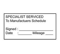 Specialist SERVICED to Manufacturers Schedule Self Inking Garage Mechanic Home Service Self Inking Rubber Stamp Size - 59 X 23 MM
