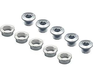 Spécialités TA Single Ring Steel Chainring Bolts, Silver, Pack of 5