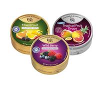 Speciality Mix pack bundle Drops containing Cavendish & Harvey Premium Sugar Free Flavoured Travel Sweets, Mix Fruit, Wild Berry and Tropical Fruit (3 x 175g)