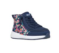 SpecialKids.Company Billy Adaptive Footwear for Kids - Goat High Top - Canvas with Wrap-Around Zip Closure- Navy Floral - UK6- X-Wide