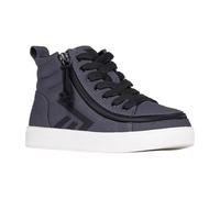 SpecialKids.Company Billy Adaptive Footwear for Kids - High Top Canvas ShoesWith Wrap-Around Zip Closure- Charcoal - UK11- Wide