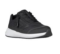 SpecialKids.Company Billy Adaptive Footwear for Kids - Short Wrap Goat Low Top with Wrap-Around Zip Closure- Black - UK2- X-Wide