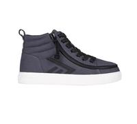 SpecialKids.Company Billy Adaptive Footwear for Toddlers, CS High Top, Canvas, AFO Friendly FlipTop Wraparound Zipper & Laces, Charcoal-Black, UK7