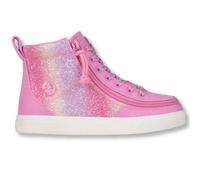 SpecialKids.Company Billy Adaptive Footwear for Toddlers, High Top, Canvas, AFO Friendly FlipTop Wraparound Zipper & Laces, Pink Glitz, UK7