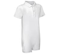 SpecialKids.Company Kaycey Polo Shirt Popper Vest Bodysuit with Crotch Snap Closure, Adaptive Clothing for Adults & Big Kids with Special Needs, Soft Cotton, White, XL