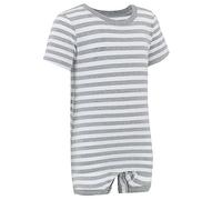 SpecialKids.Company Kaycey Popper Vest Short Sleeve Bodysuit With Crotch Snap Closure, Adaptive Clothing for Kids with Special Needs, Soft Cotton, Grey/White, 7-8 Years